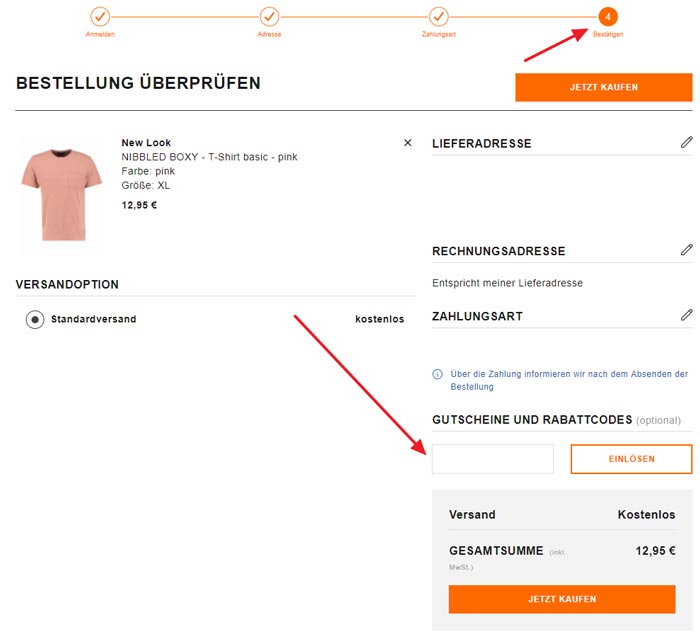 Zalando Gutschein einlösen